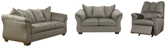 Darcy Cobblestone Sofa, Loveseat and Recliner