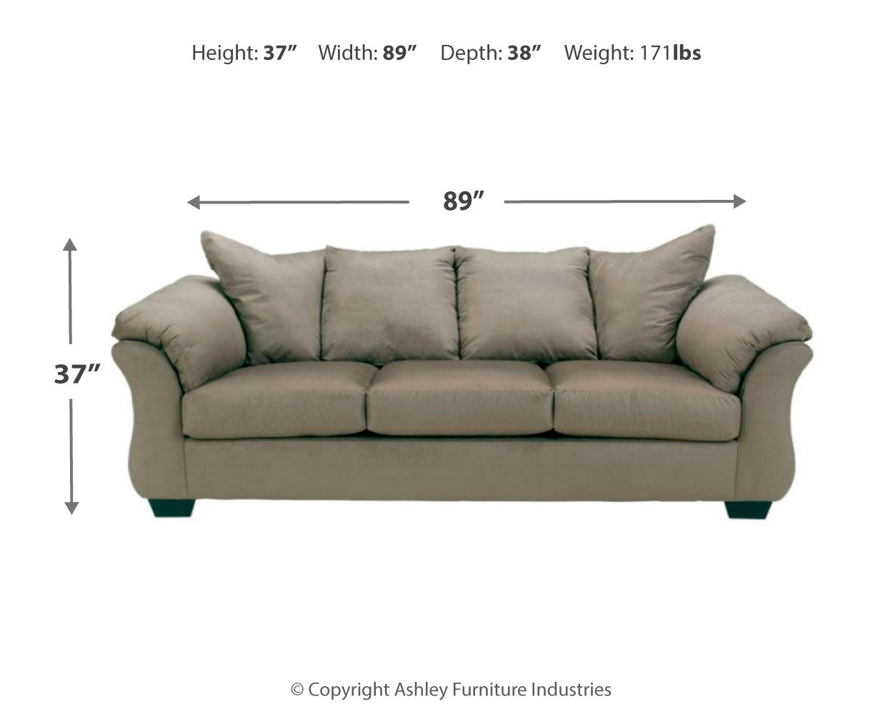 Darcy Cobblestone Sofa, Loveseat and Recliner