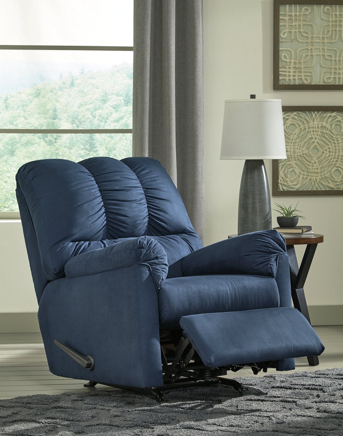 Darcy Blue Sofa and Recliner