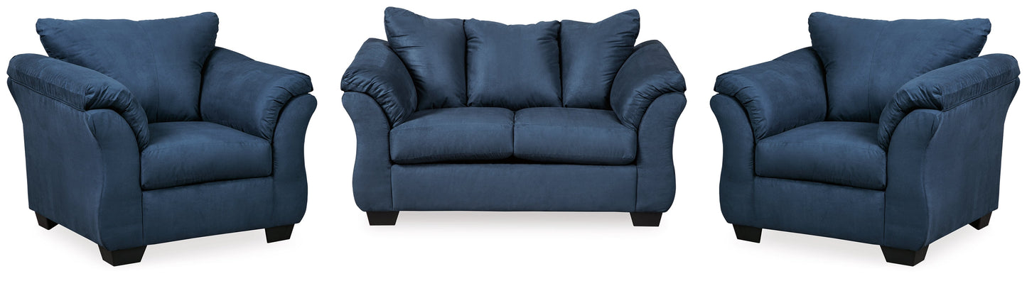 Darcy Blue Loveseat and 2 Chairs