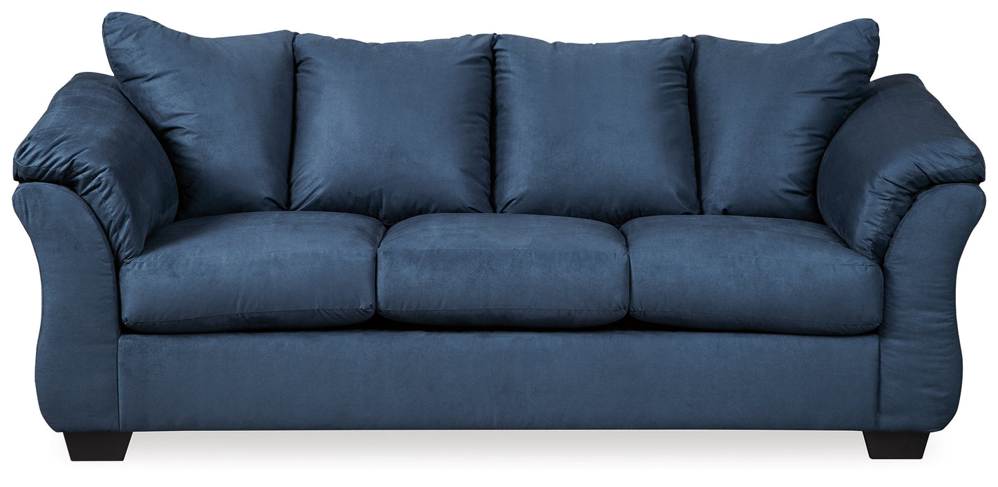 Darcy Blue Sofa, Loveseat, Chair and Ottoman