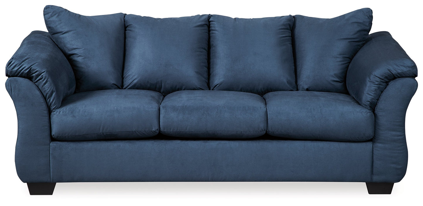 Darcy Blue Sofa, Loveseat and Recliner