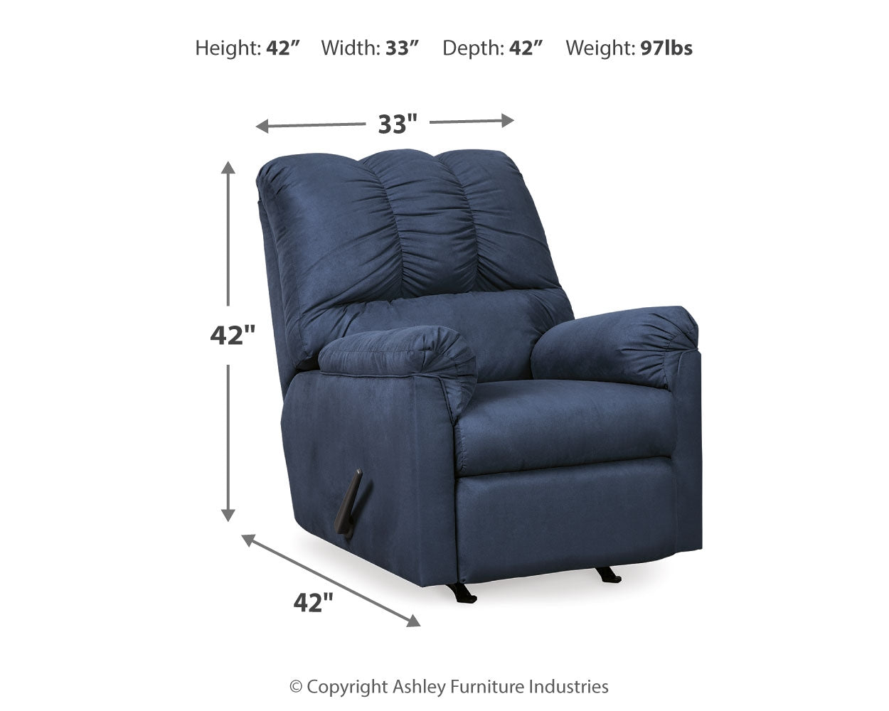 Darcy Blue Sofa and Recliner