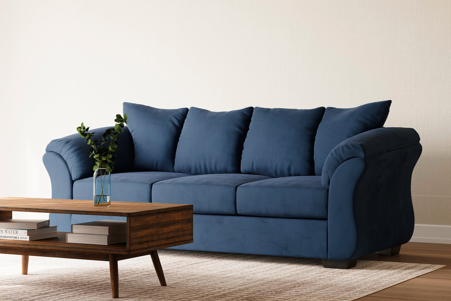 Darcy Blue Sofa and Recliner