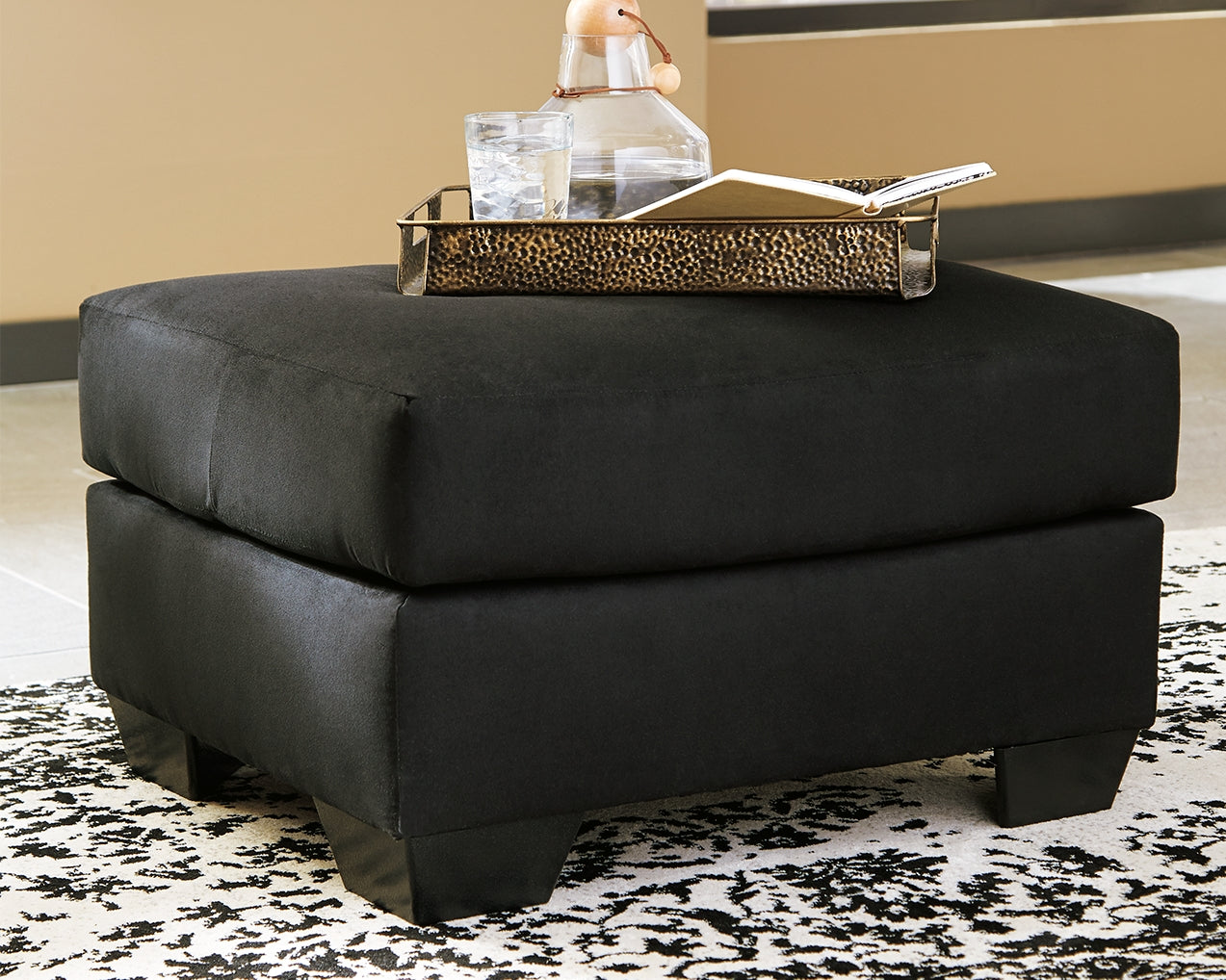 Darcy Black Loveseat and Ottoman