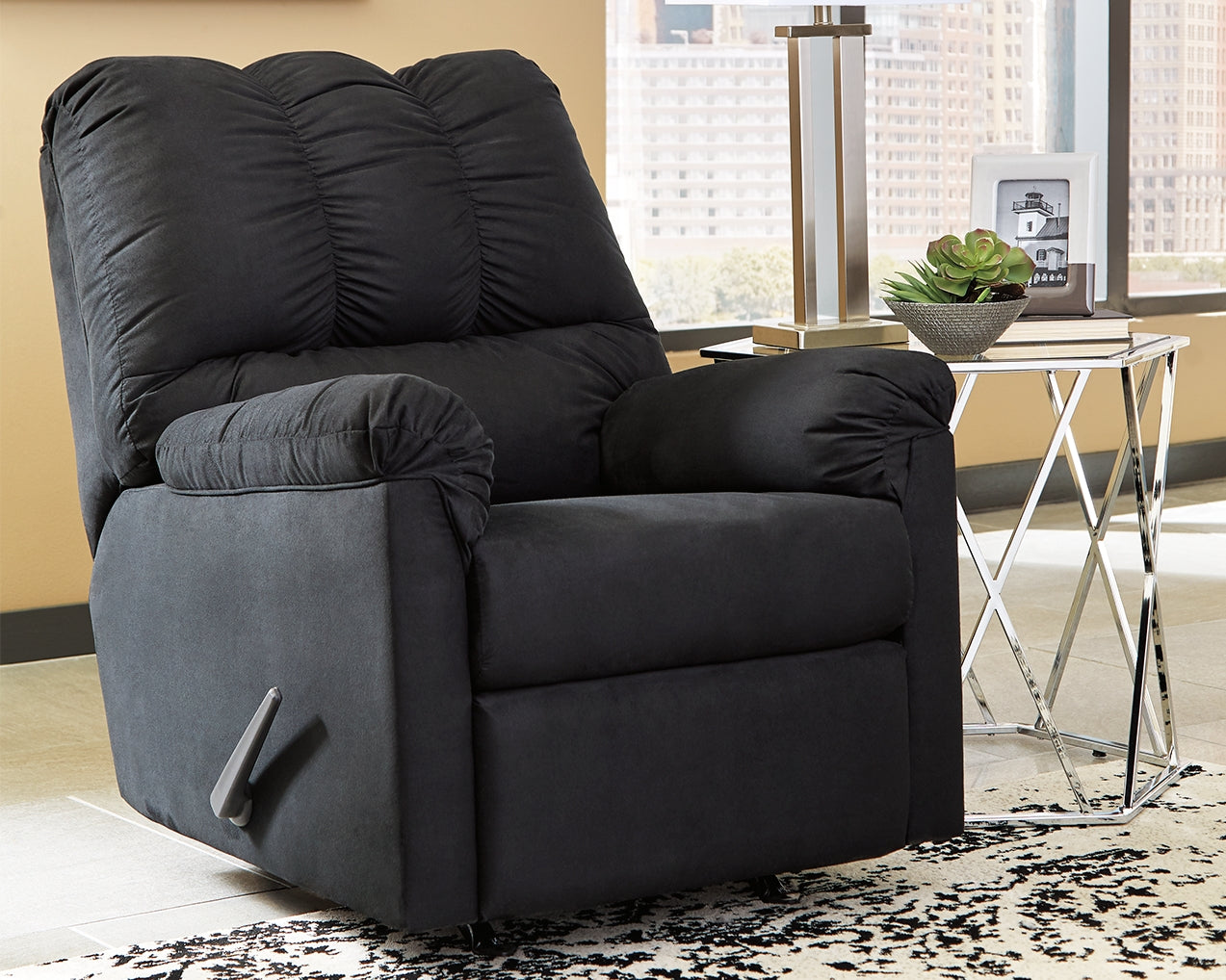 Darcy Black Sofa and Recliner