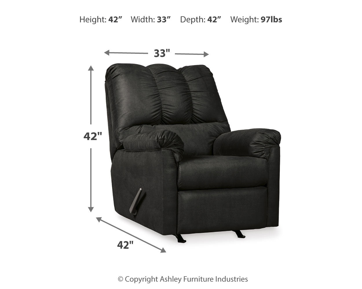 Darcy Black Sofa and Recliner