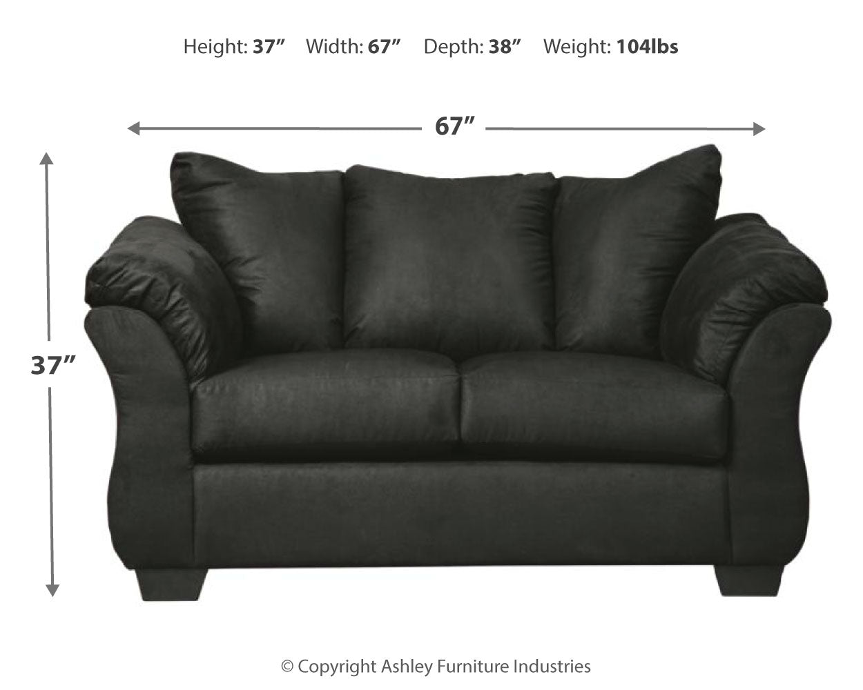 Darcy Black Sofa, Loveseat and Recliner