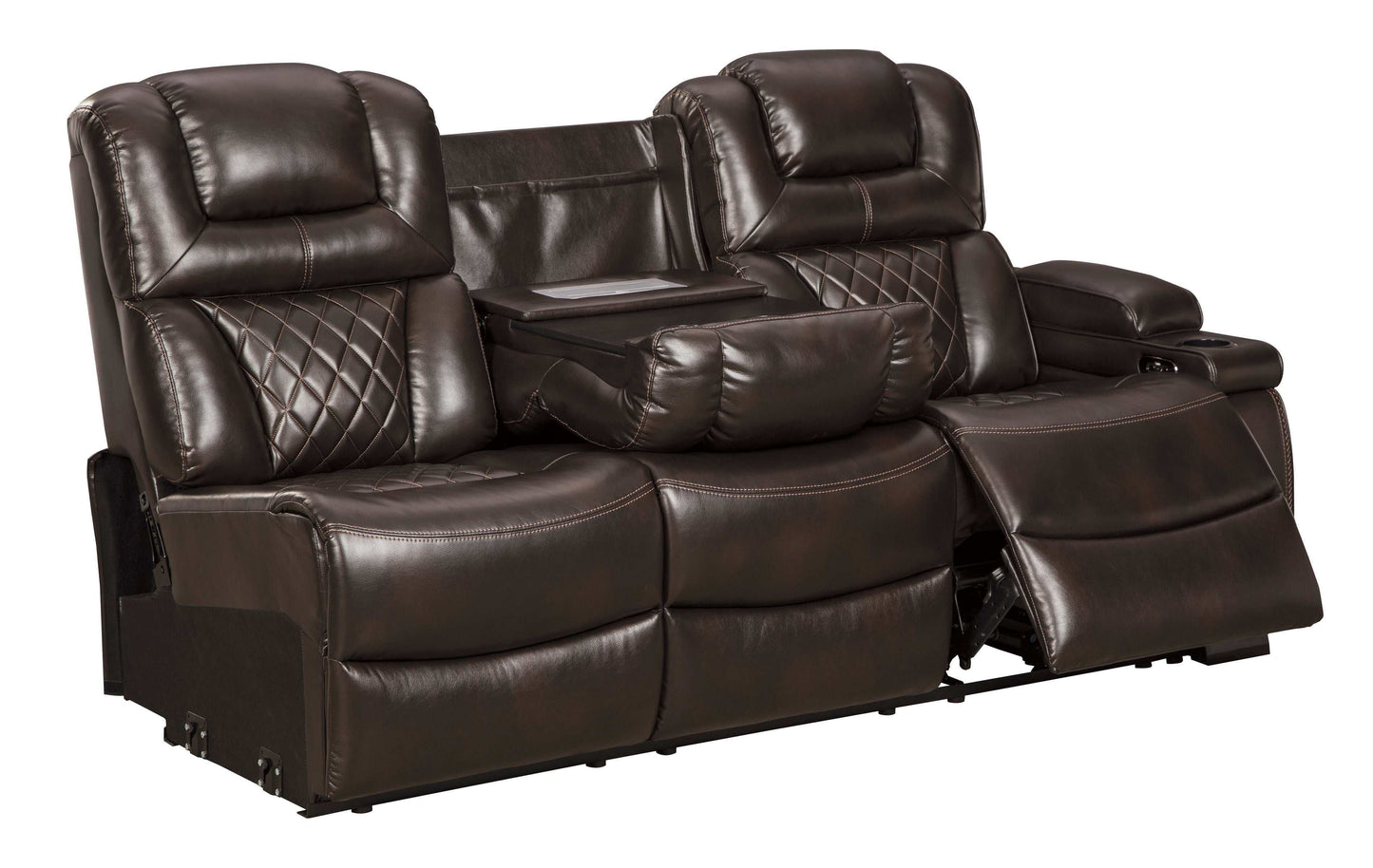 Warnerton Chocolate 3pc Power Reclining Sectional w/ Console