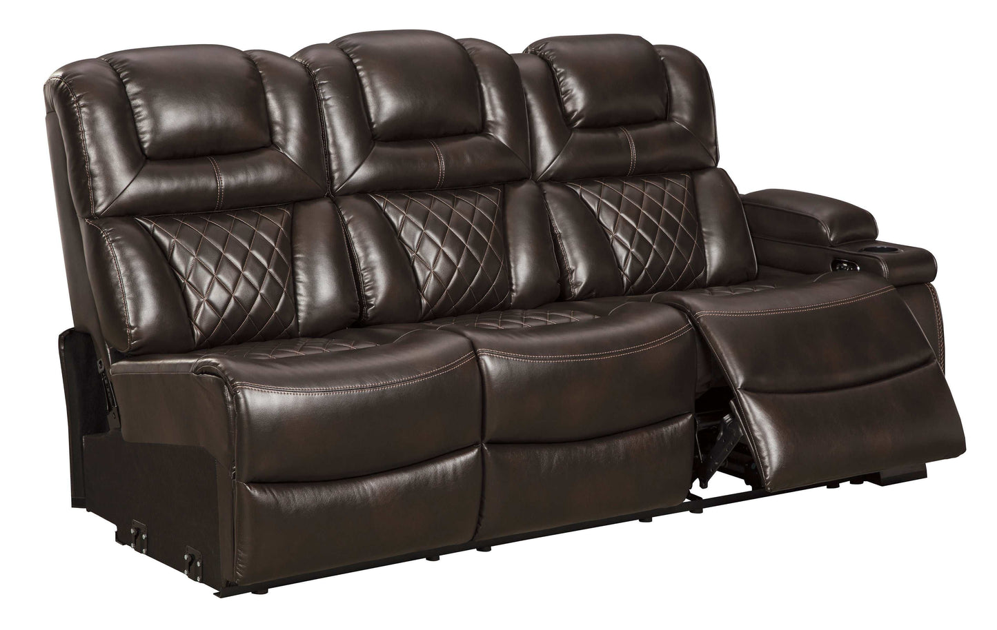 Warnerton Chocolate 3pc Power Reclining Sectional w/ Console