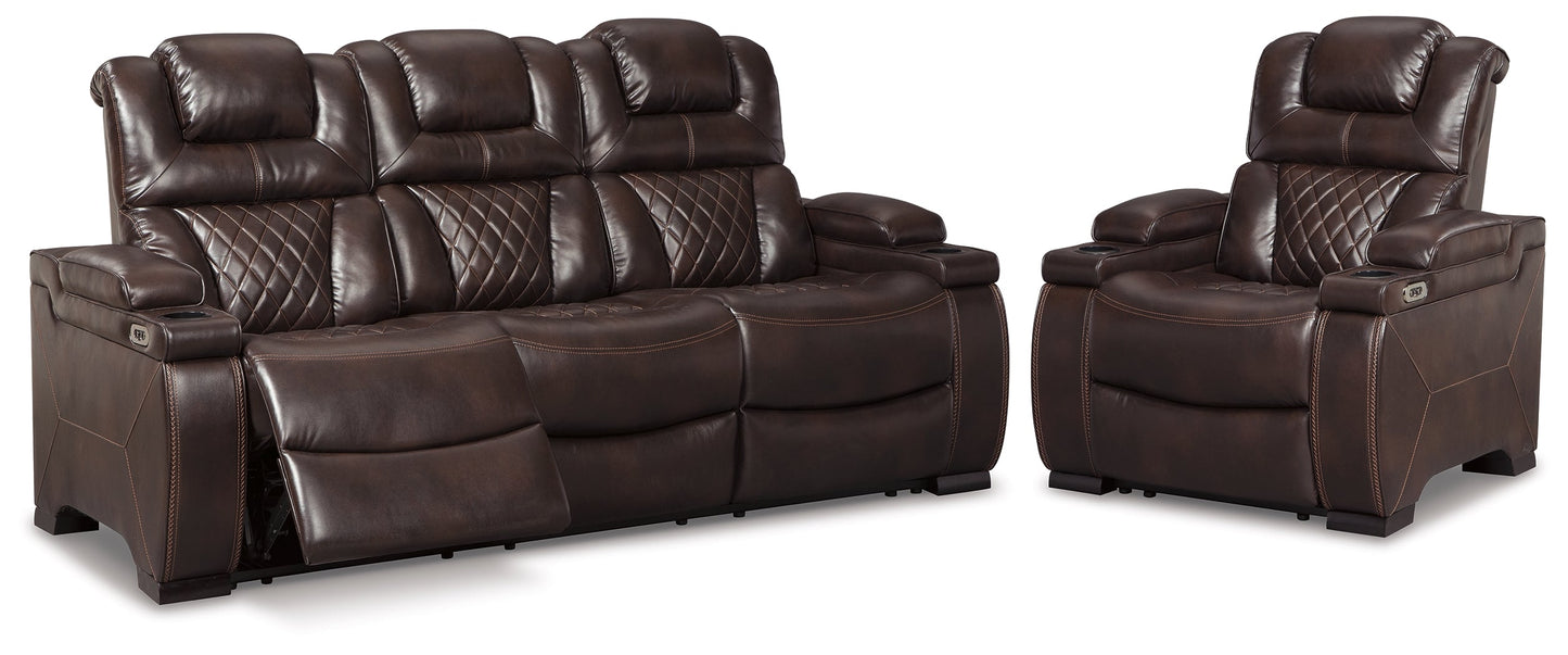 Warnerton Brown Power Reclining Sofa and Recliner