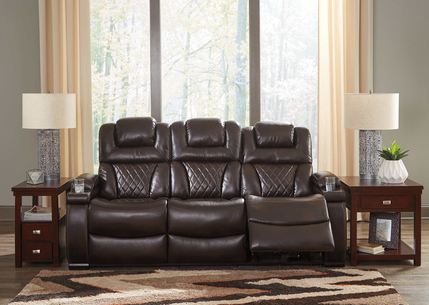 Warnerton Chocolate 3pc Power Reclining Living Room Set