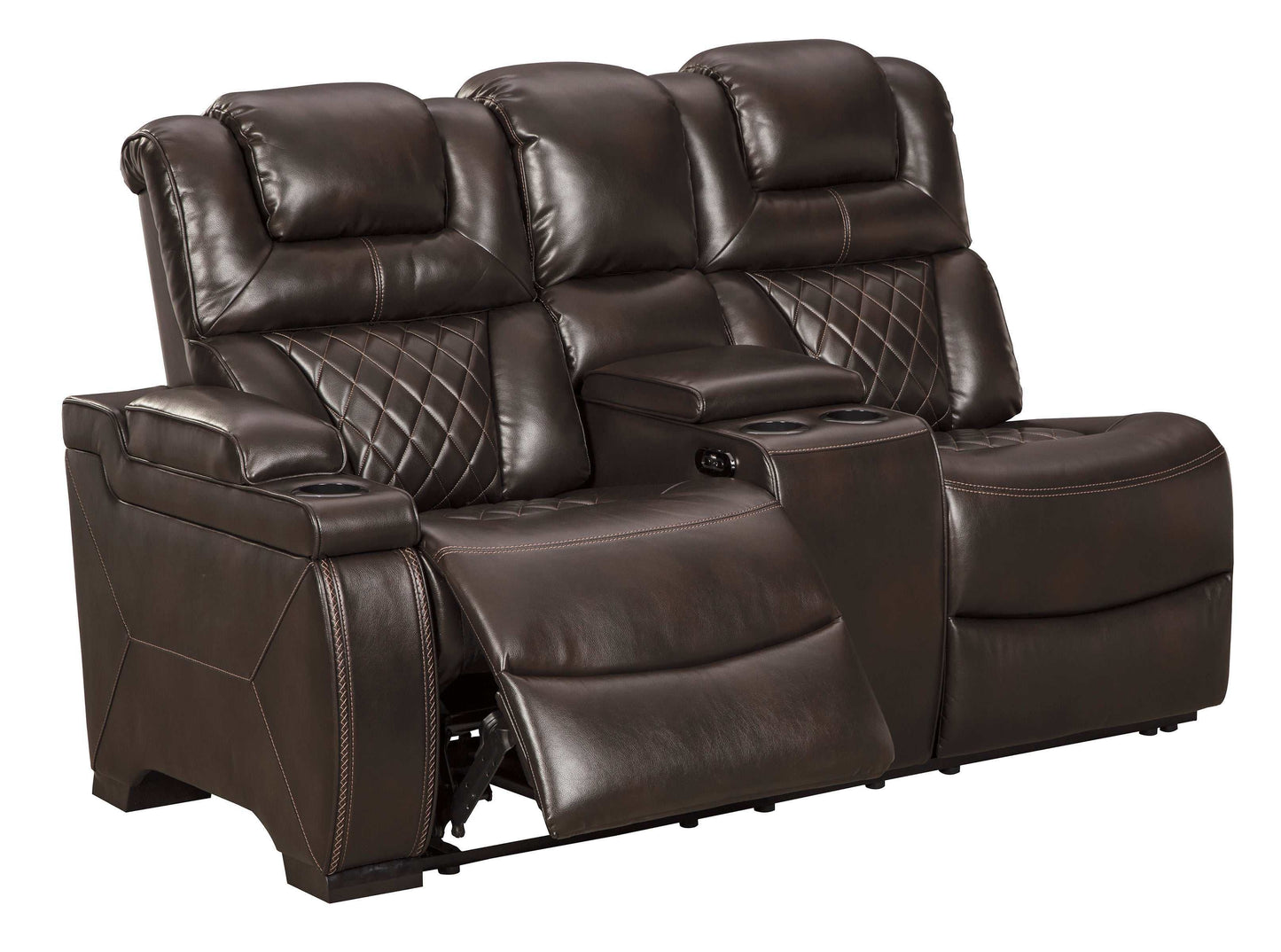 Warnerton Chocolate 3pc Power Reclining Sectional w/ Console