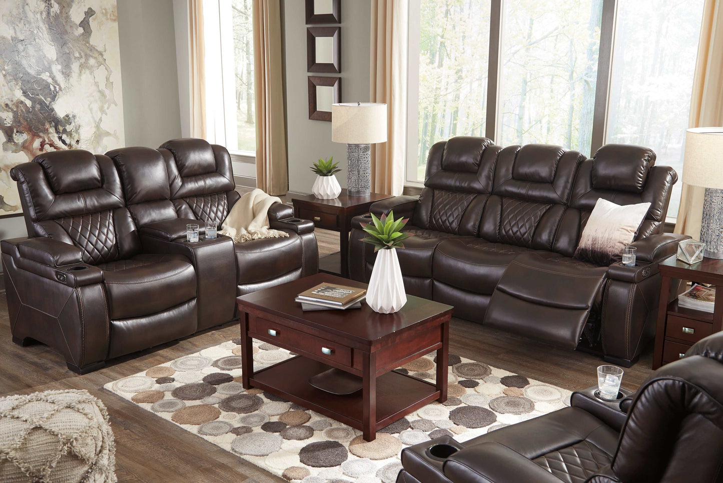 Warnerton Chocolate 3pc Power Reclining Living Room Set