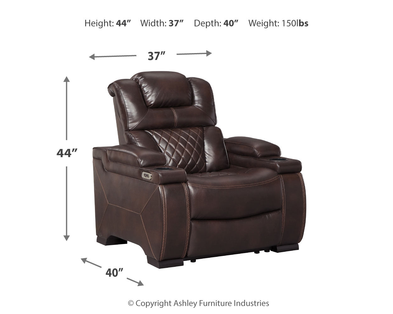 Warnerton Brown Power Reclining Sofa and Recliner