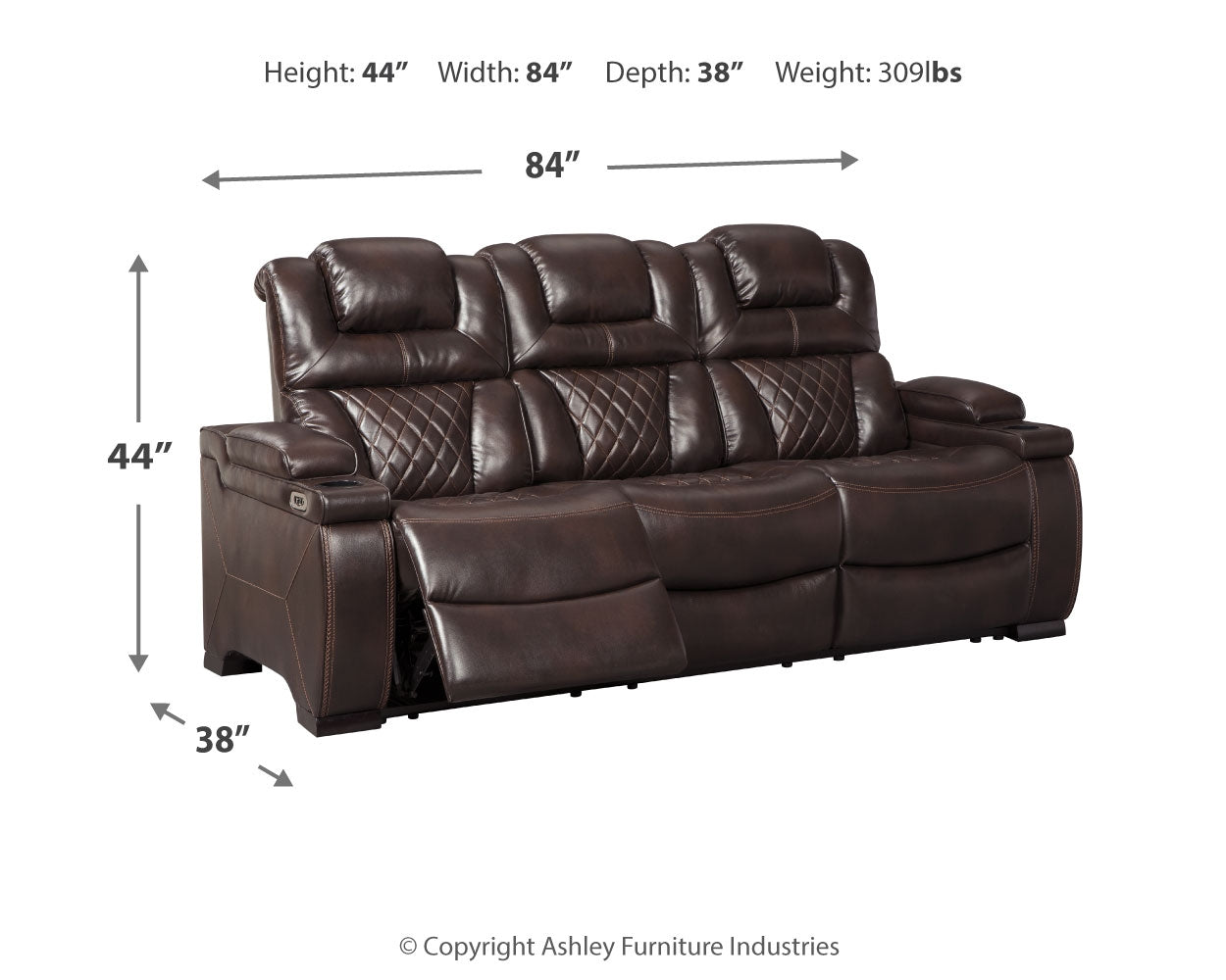 Warnerton Brown Power Reclining Sofa and Recliner