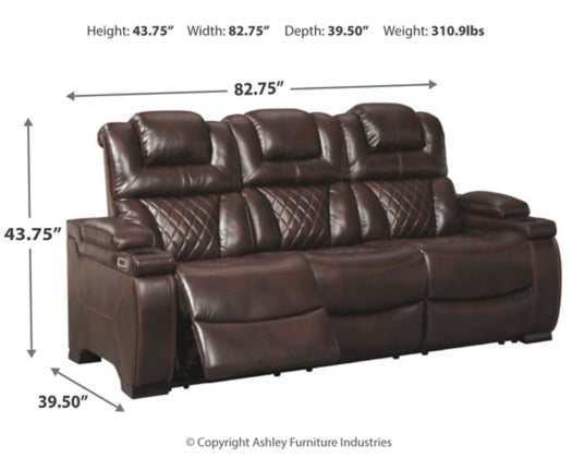 Warnerton Chocolate Power Reclining Sofa