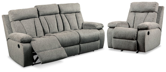 Mitchiner Fog Reclining Sofa with Recliner