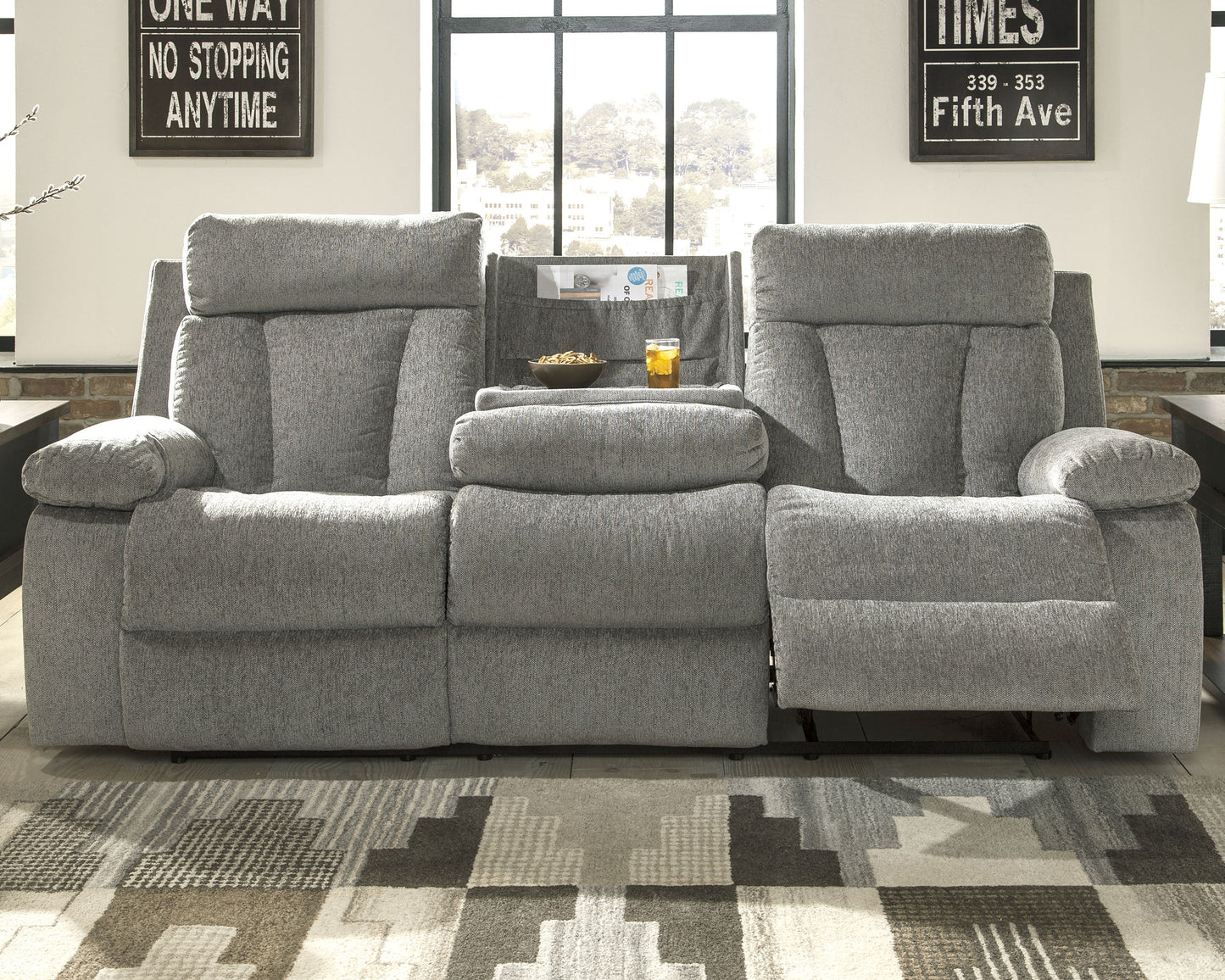 Mitchiner Fog Reclining Sofa with Recliner