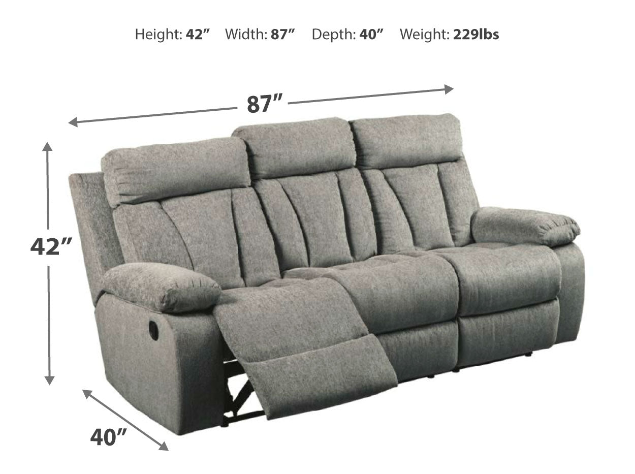 Mitchiner Fog Reclining Sofa with Recliner