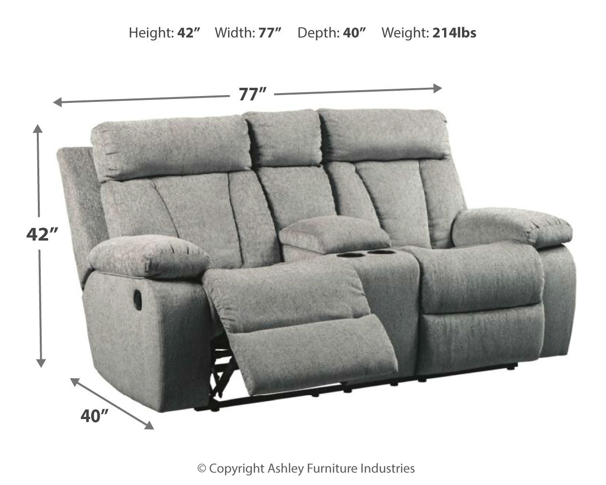 Mitchiner Fog Reclining Sofa and Loveseat with 2 Recliners