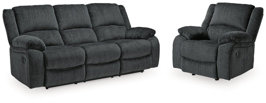 Draycoll Gray Reclining Sofa and Recliner