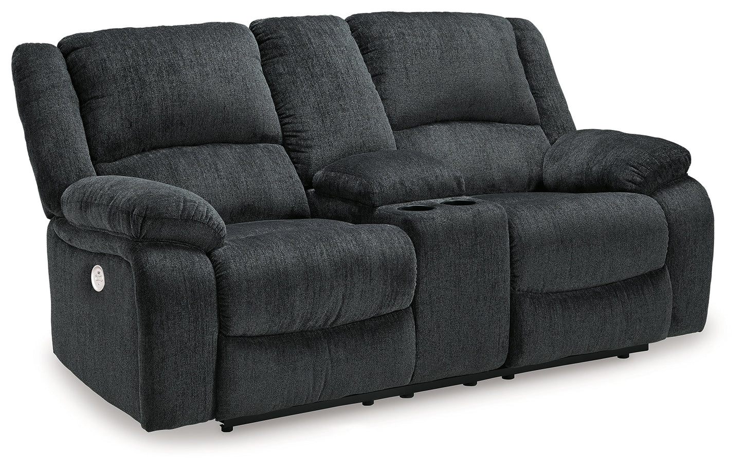 Draycoll Gray Power Reclining Sofa, Loveseat and Recliner