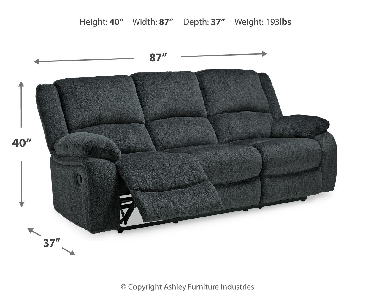 Draycoll Gray Reclining Sofa and Recliner