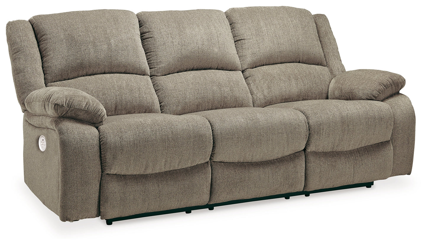 Draycoll Pewter Power Reclining Sofa and Loveseat