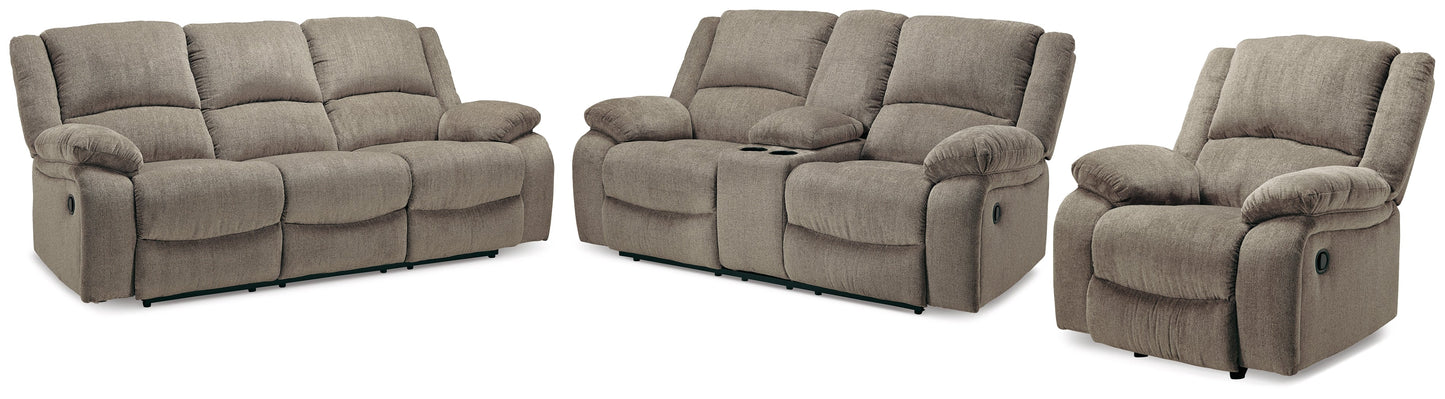 Draycoll Pewter Reclining Sofa, Loveseat and Recliner