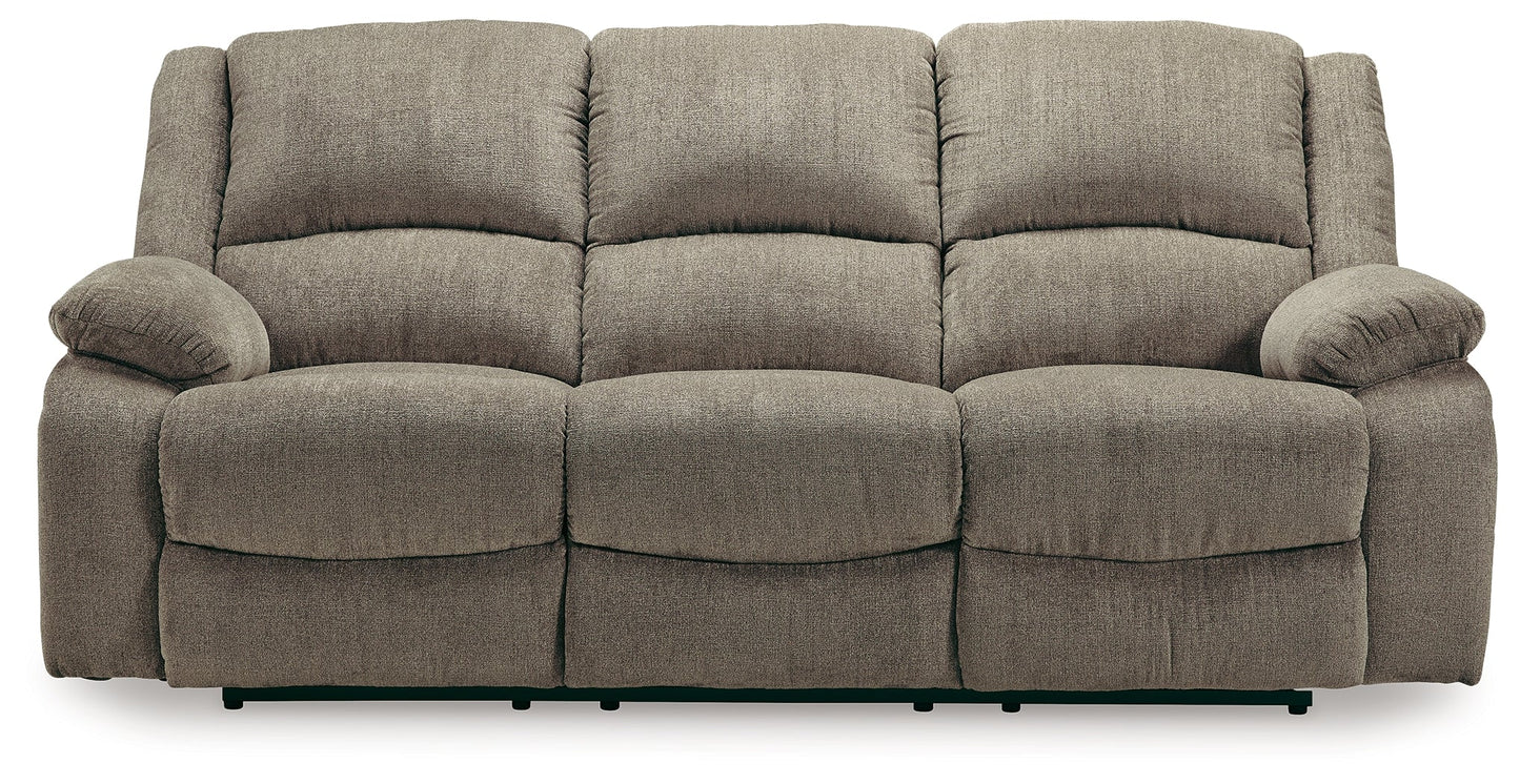 Draycoll Pewter Reclining Sofa and Power Reclining Loveseat