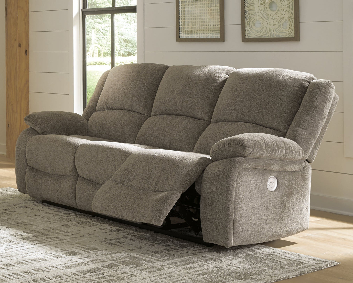 Draycoll Pewter Power Reclining Sofa, Loveseat and Recliner