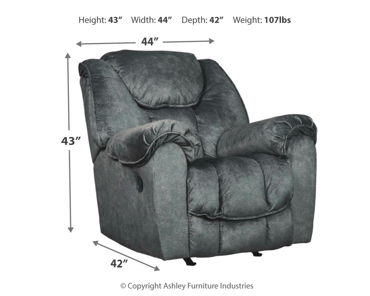 Capehorn Granite Reclining Sofa, Loveseat and Recliner