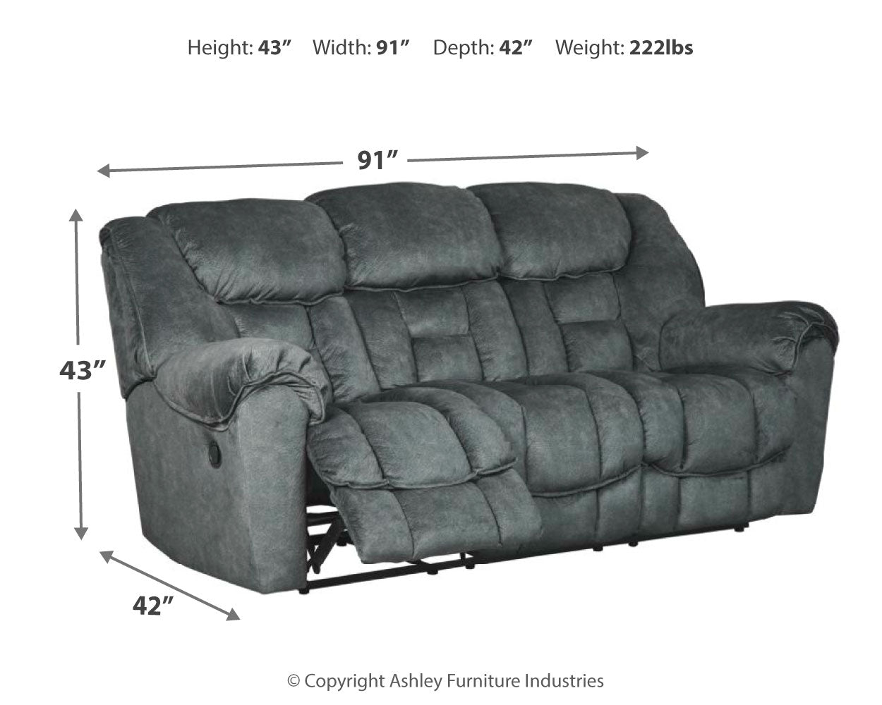 Capehorn Granite Reclining Sofa, Loveseat and Recliner