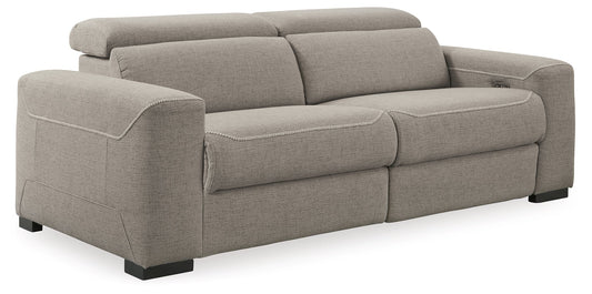 Mabton Gray 2-Piece Power Reclining Sectional Loveseat