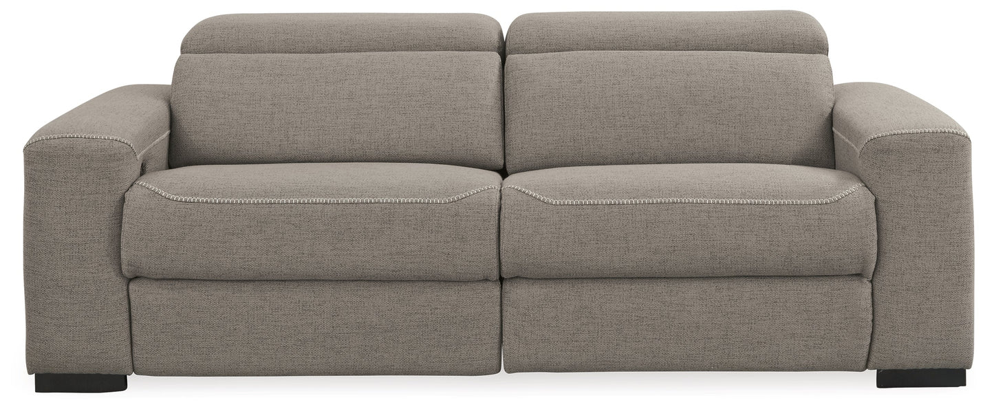 Mabton Gray 2-Piece Power Reclining Sectional Loveseat