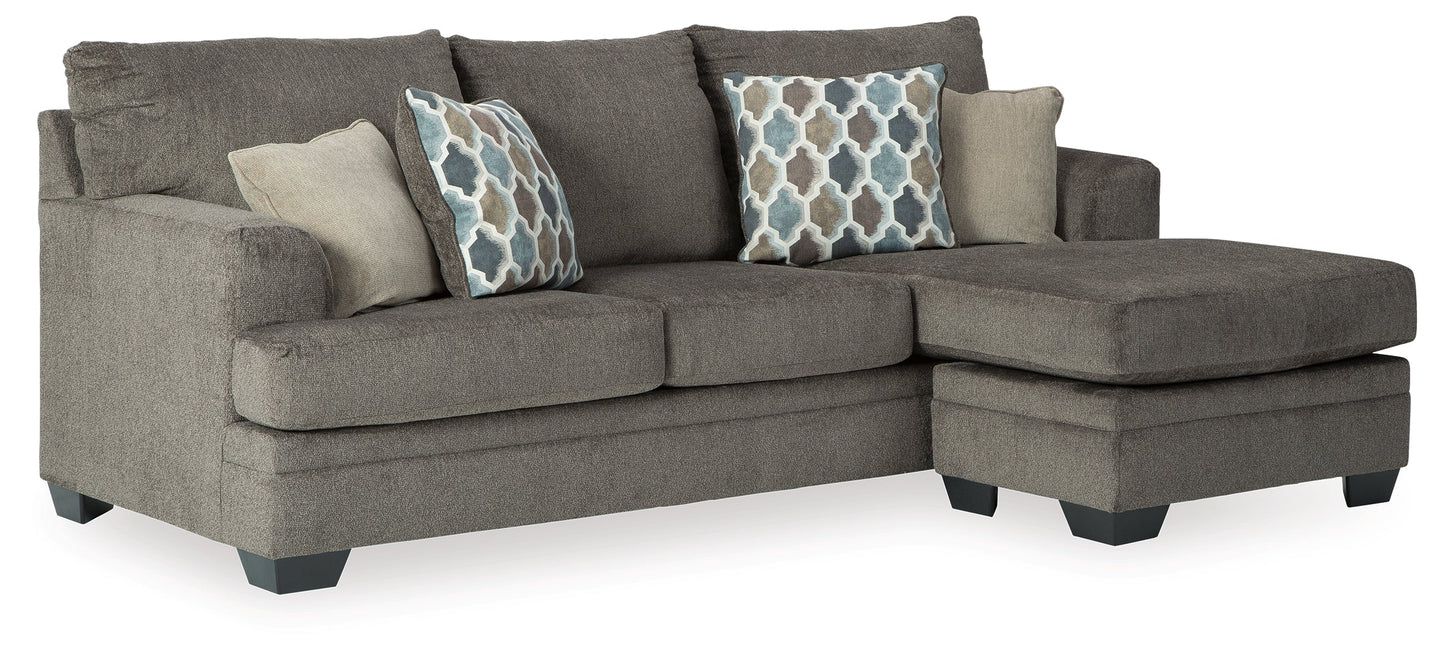 Dorsten Gray Sofa Chaise, Loveseat, and Ottoman