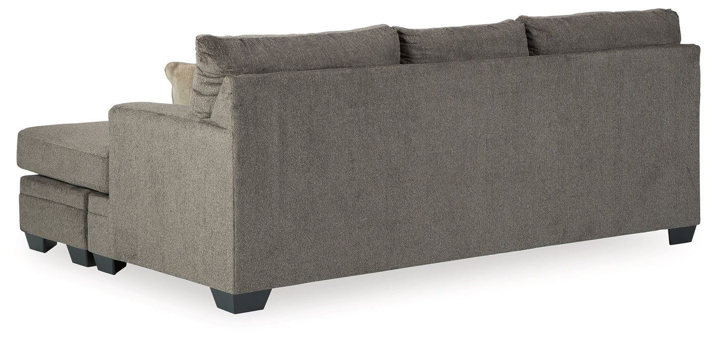 Dorsten Gray Sofa Chaise, Recliner and Ottoman