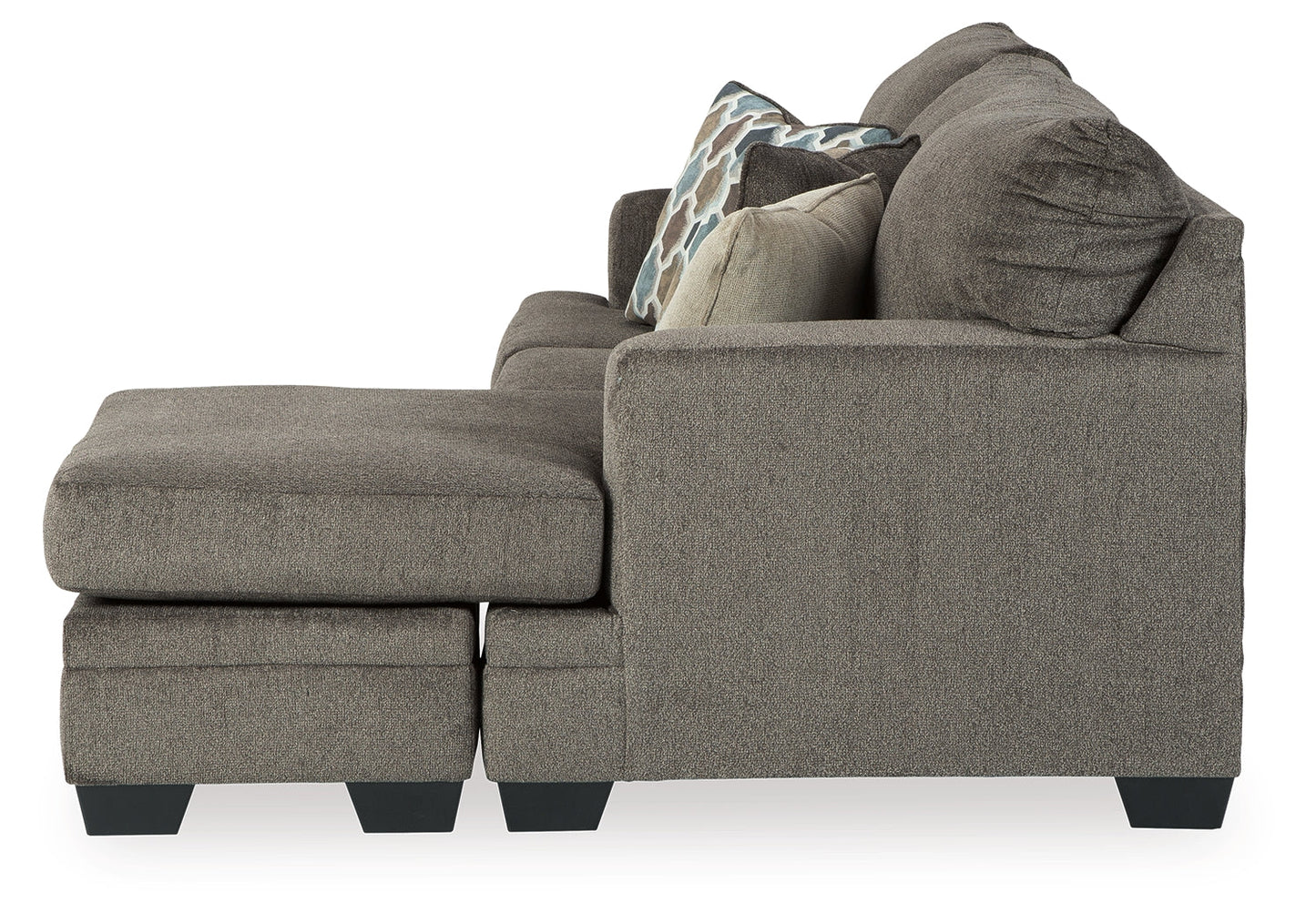 Dorsten Gray Sofa Chaise, Recliner and Ottoman