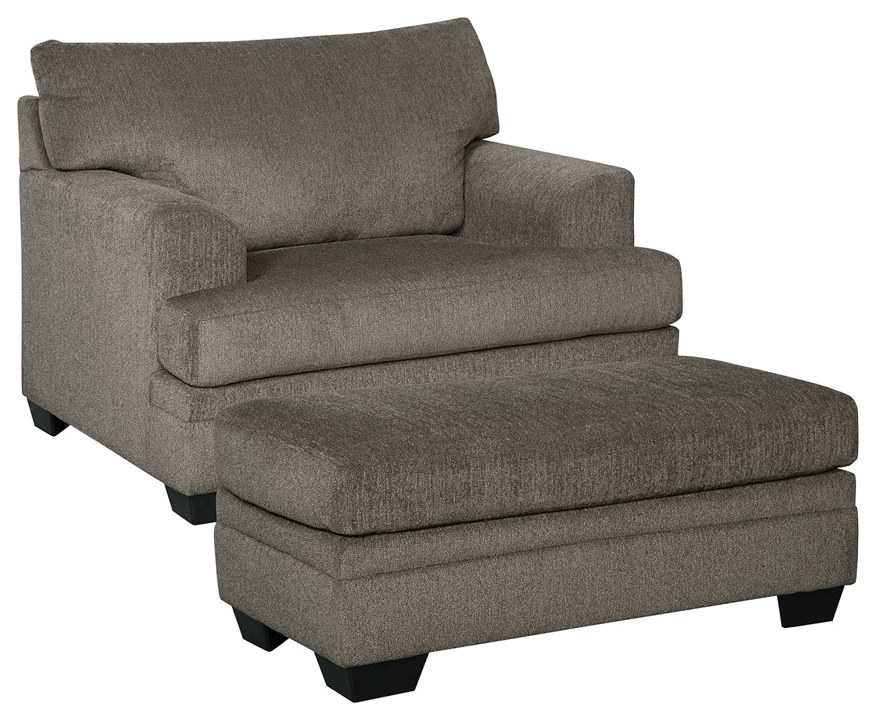 Dorsten Gray Sofa Chaise with Chair and Ottoman