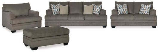 Dorsten Gray Sofa, Loveseat, Oversized Chair and Ottoman