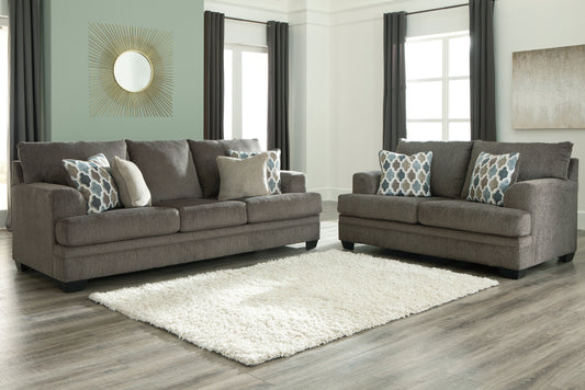 Dorsten Gray Sofa Sleeper and Loveseat