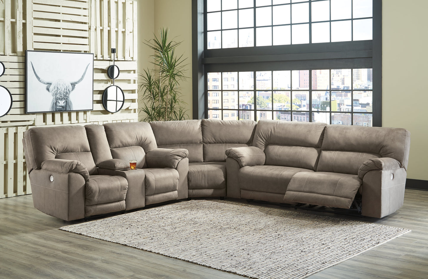 Cavalcade Slate 3-Piece Power Reclining Sectional