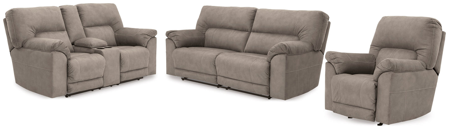 Cavalcade Gray Reclining Sofa, Loveseat and Recliner