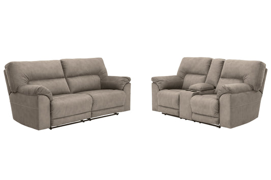 Cavalcade Gray Reclining Sofa and Loveseat