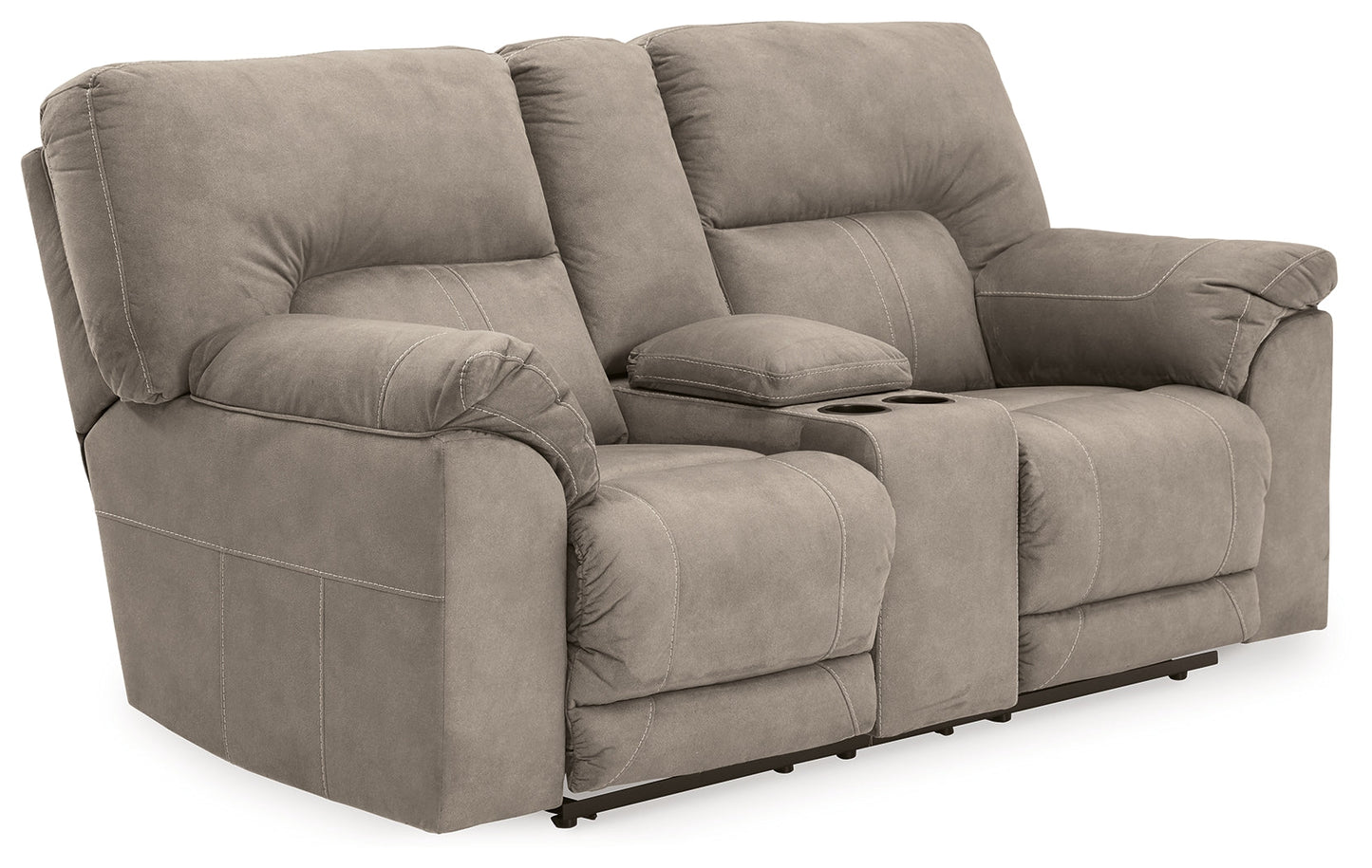 Cavalcade Slate Reclining Loveseat with Console