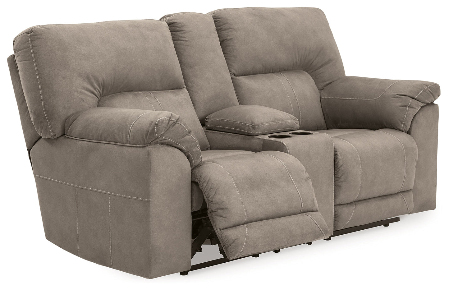 Cavalcade Slate Reclining Loveseat with Console