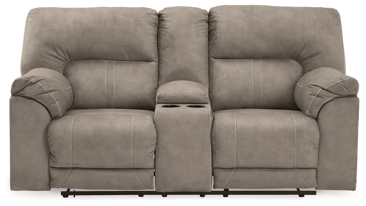 Cavalcade Slate Power Reclining Loveseat with Console