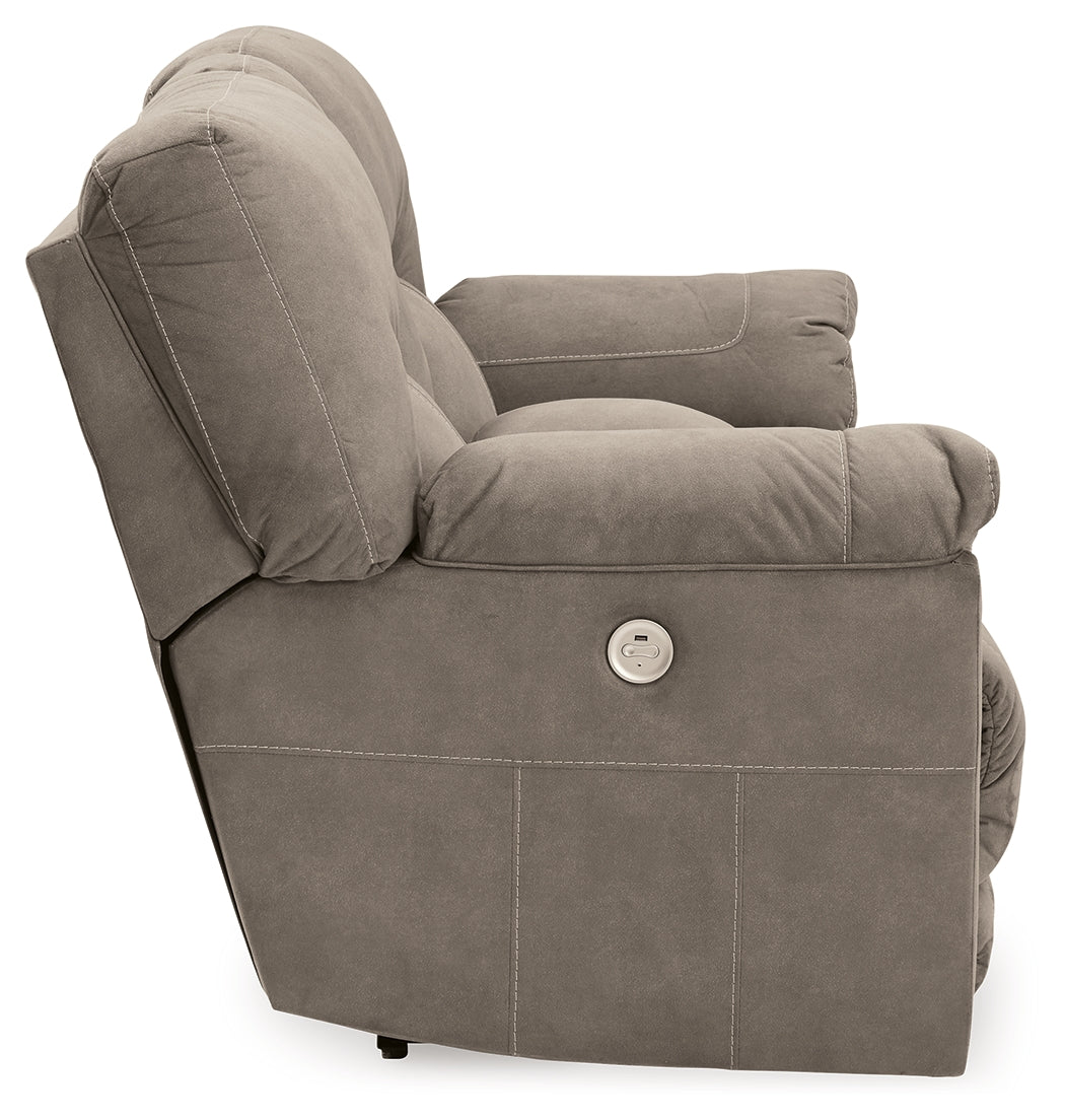 Cavalcade Slate Power Reclining Loveseat with Console