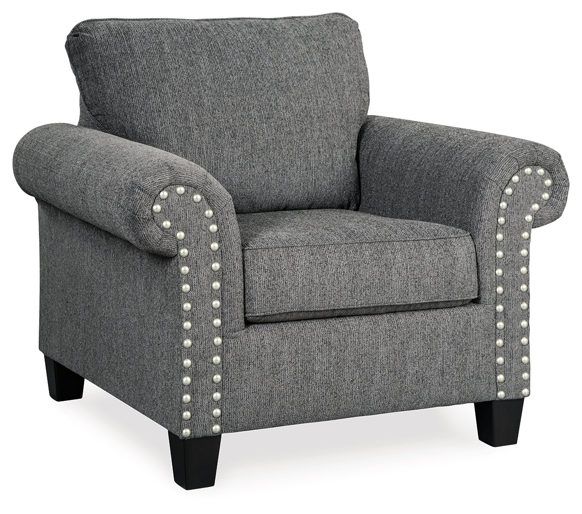 Agleno Charcoal Sofa, Loveseat, Chair and Ottoman